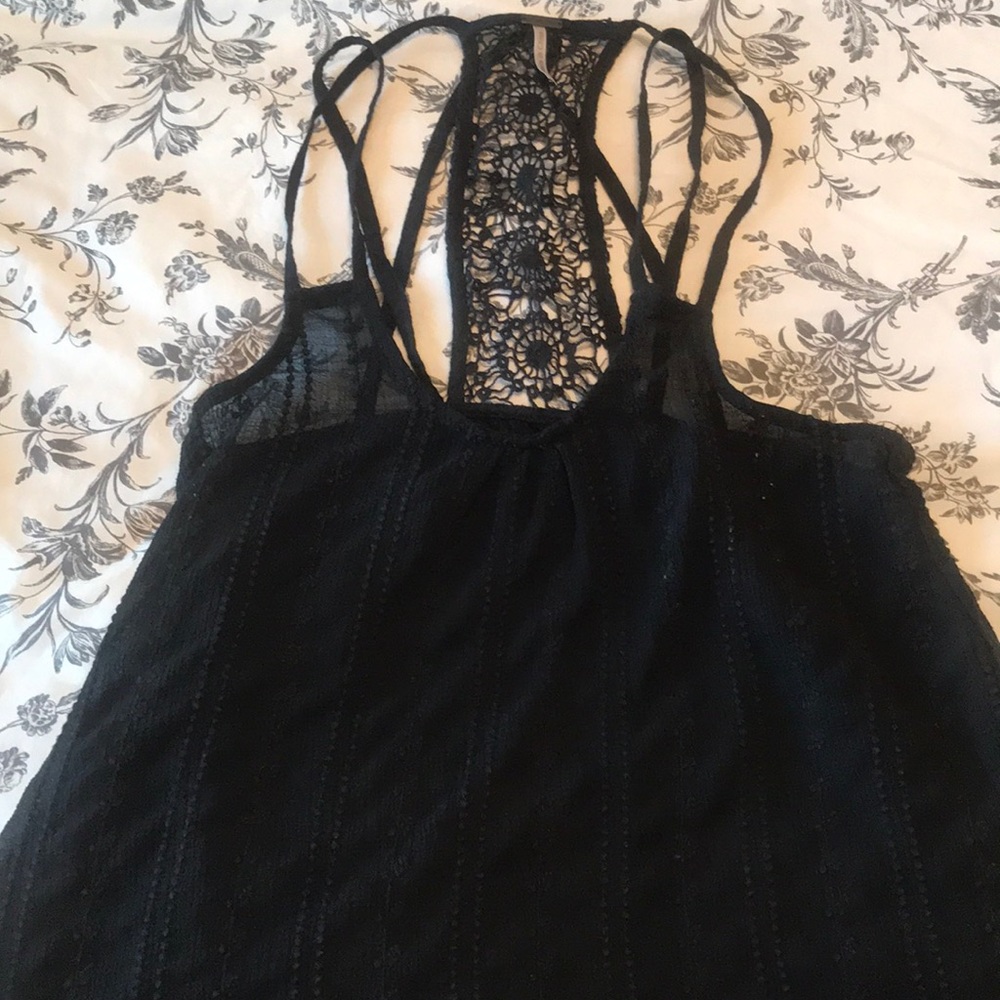 Black strappy tank top